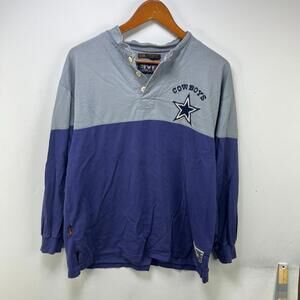 Vintage 90s Dallas Cowboys Henley Long Sleeve Shirt XL